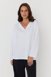 NIX V Long Sleeve Top White