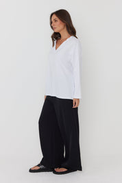 NIX V Long Sleeve Top White