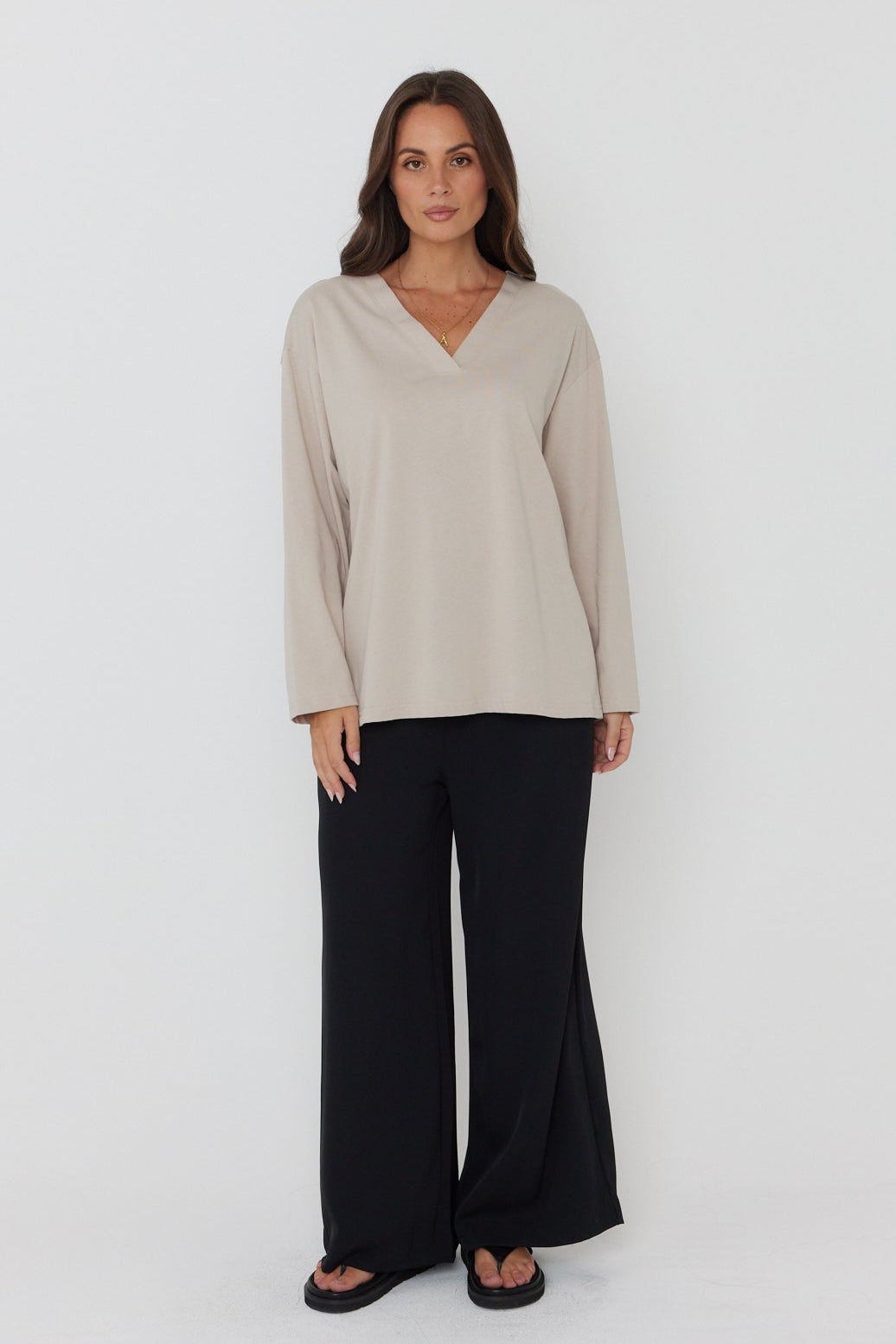 NIX V Long Sleeve Top Stone