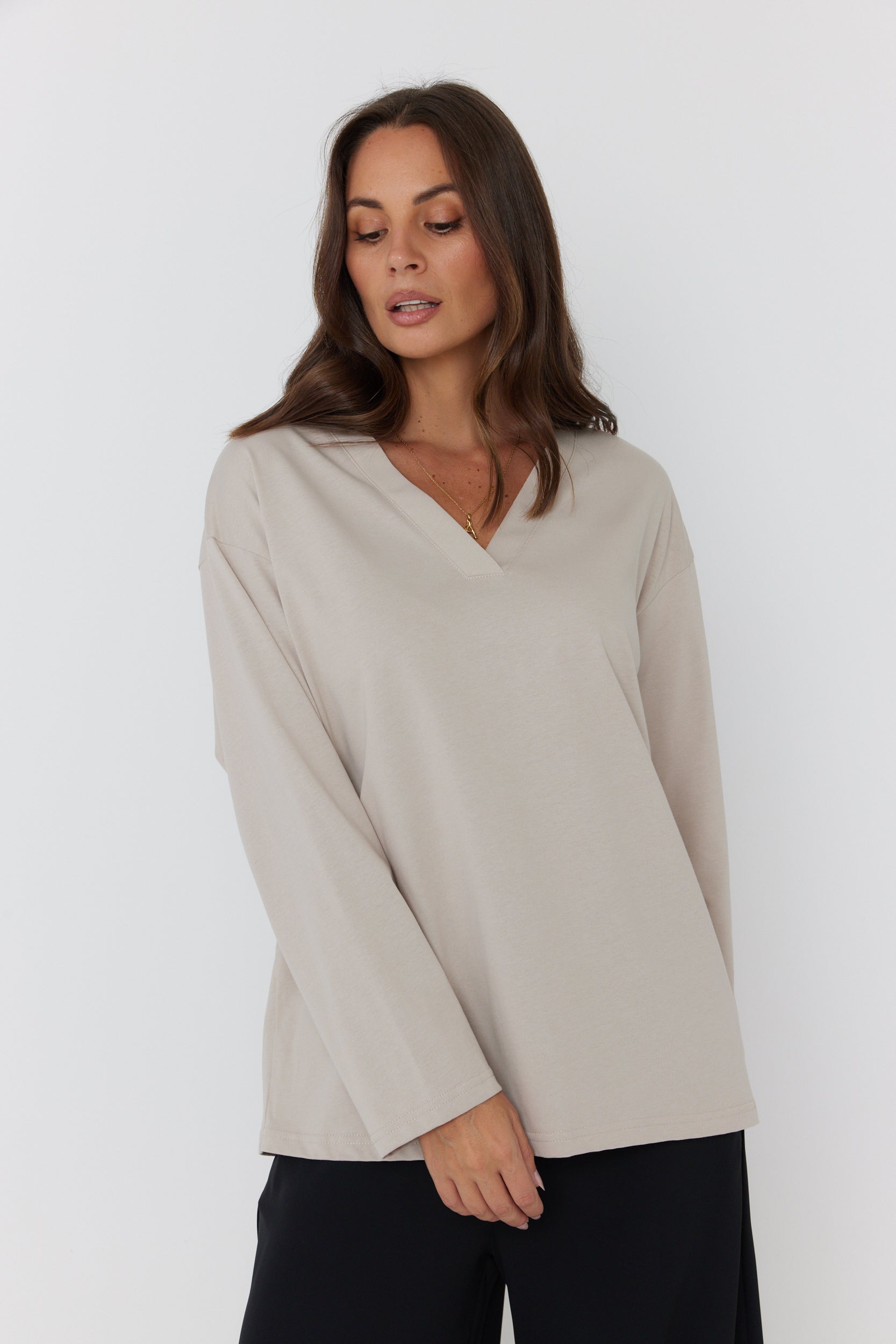 NIX V Long Sleeve Top Stone