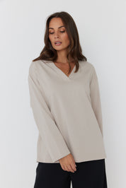 NIX V Long Sleeve Top Stone