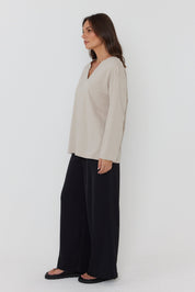NIX V Long Sleeve Top Stone