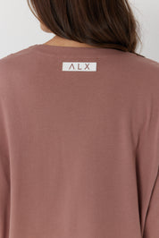 NIX V Long Sleeve Top Mahogany