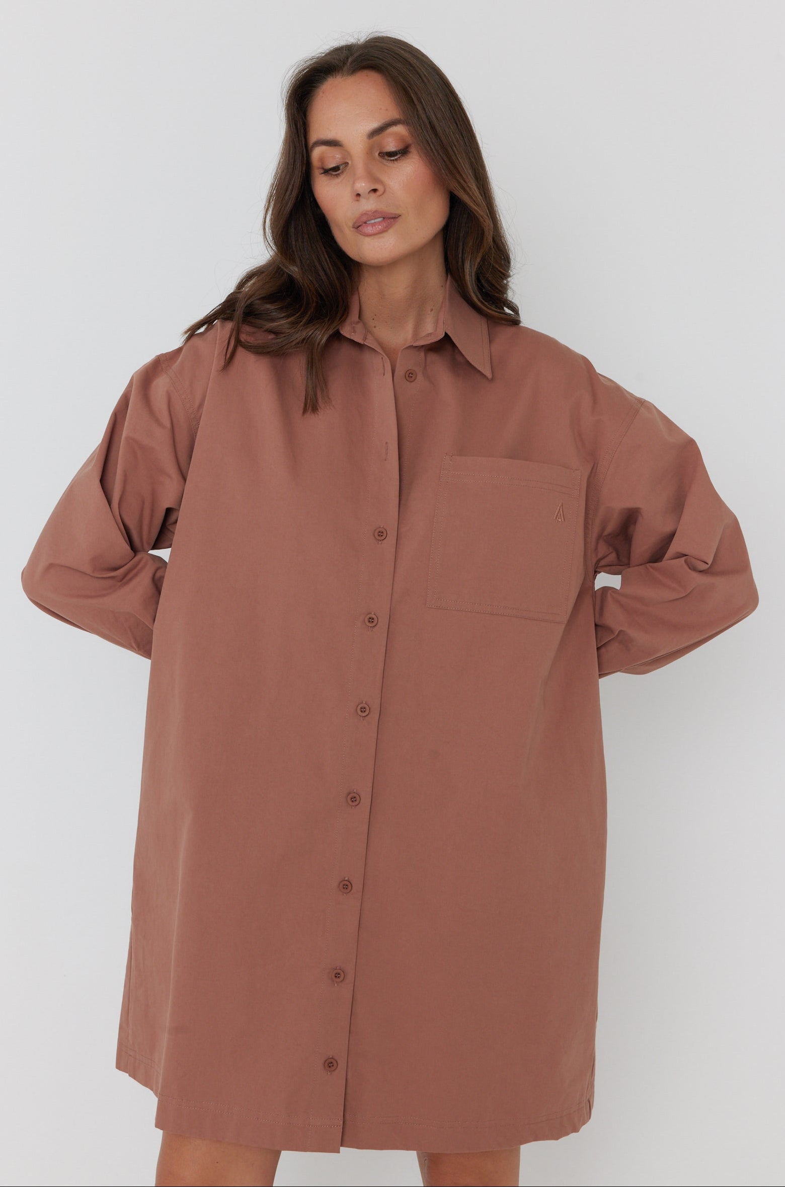 JETT Mini Dress Mahogany