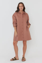 JETT Mini Dress Mahogany