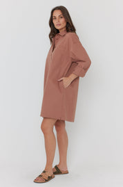 JETT Mini Dress Mahogany