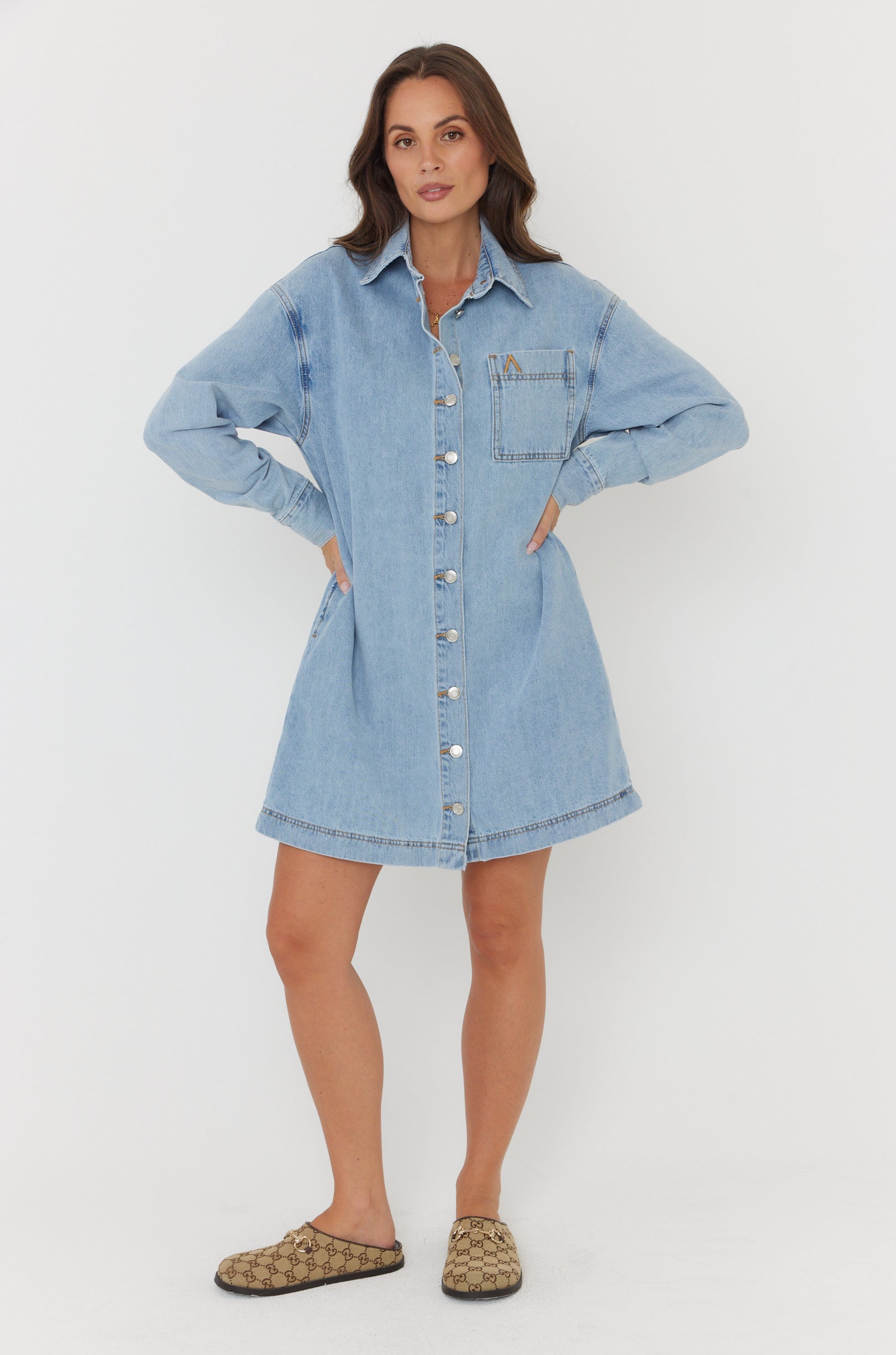 IGLUM Mini Dress Light Blue Wash