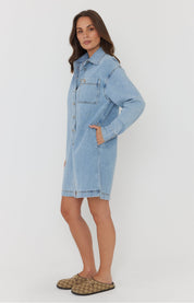 IGLUM Mini Dress Light Blue Wash