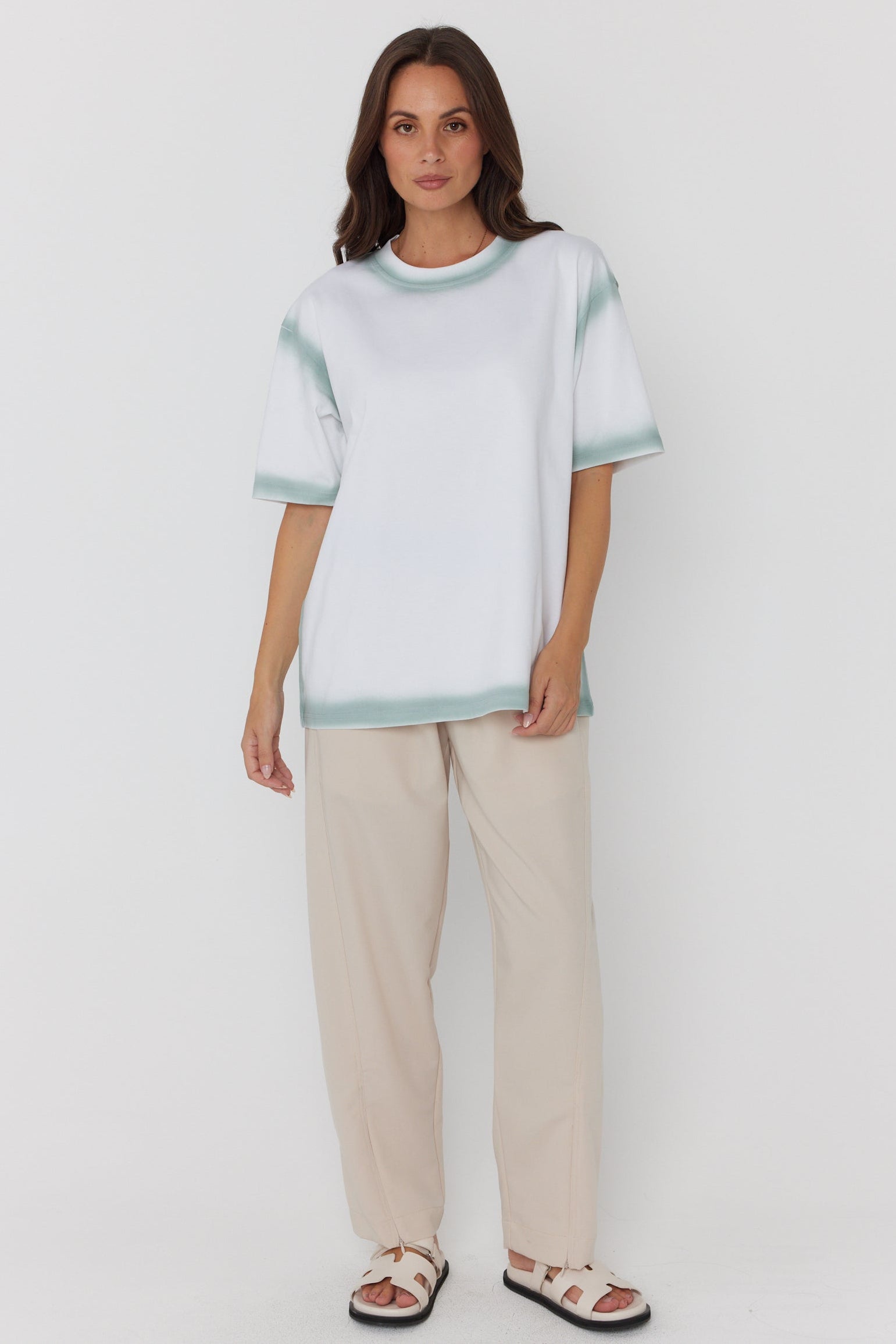SPRAY T-Shirt White/Sage