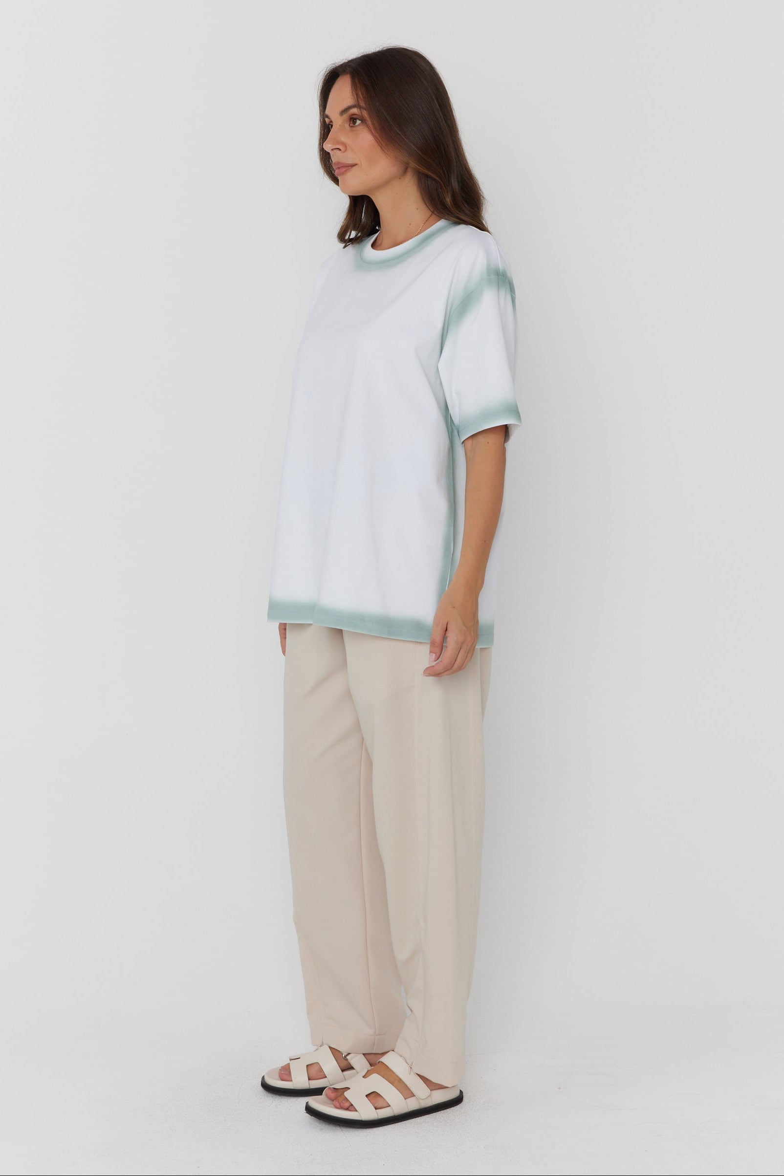 SPRAY T-Shirt White/Sage