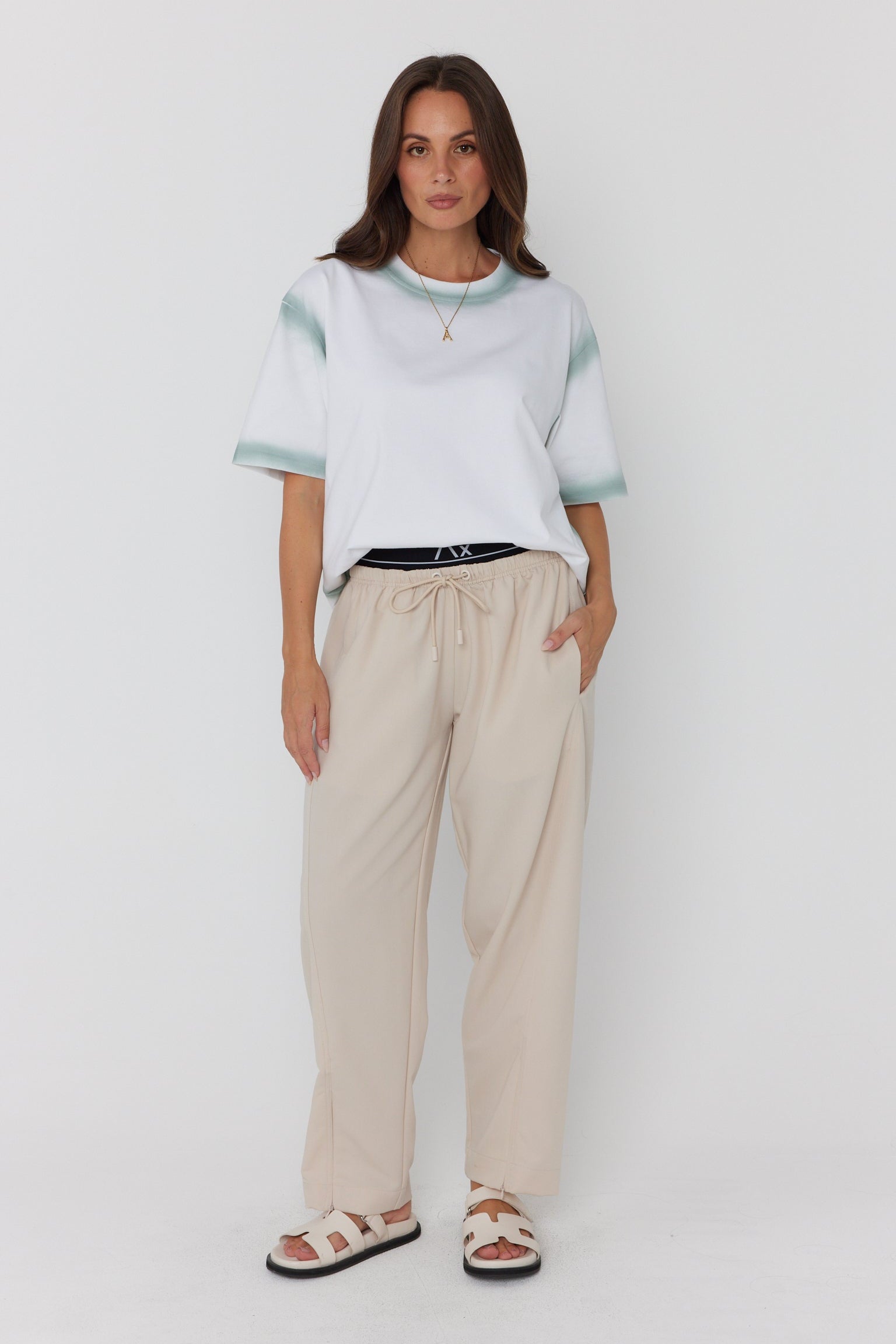 SPRAY T-Shirt White/Sage