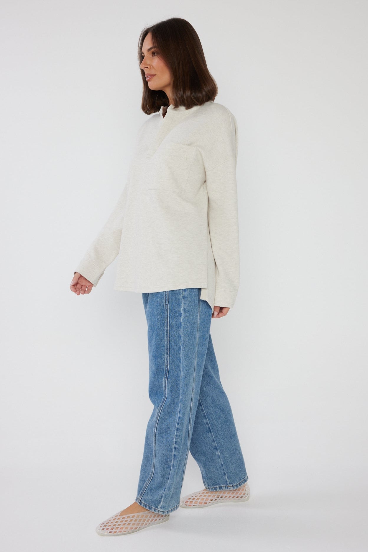 HENLEY Jumper Oat
