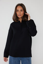 HENLEY Jumper Black