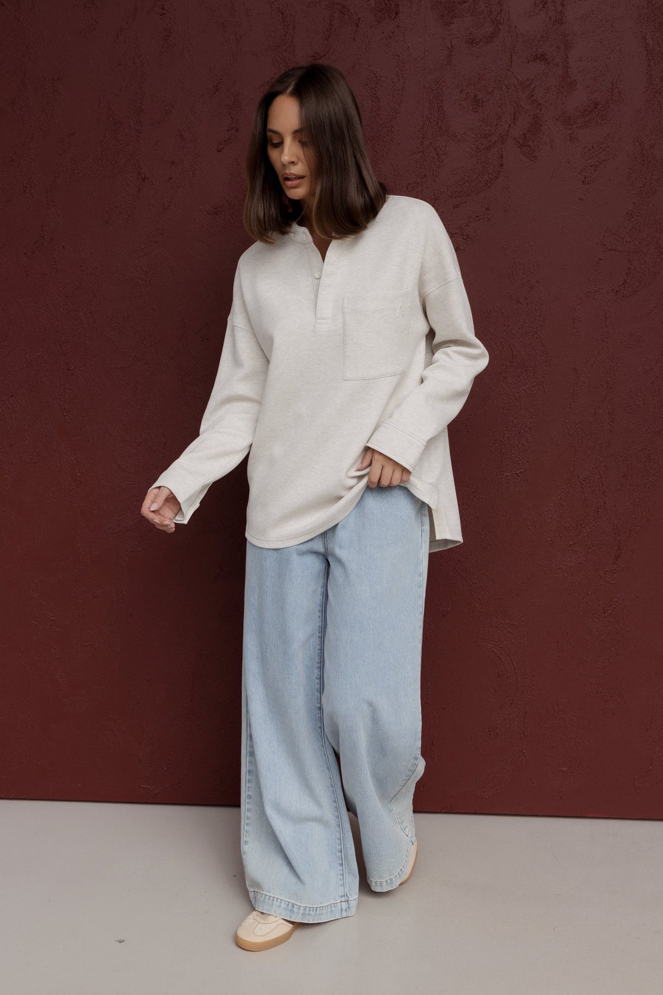 HENLEY Jumper Oat