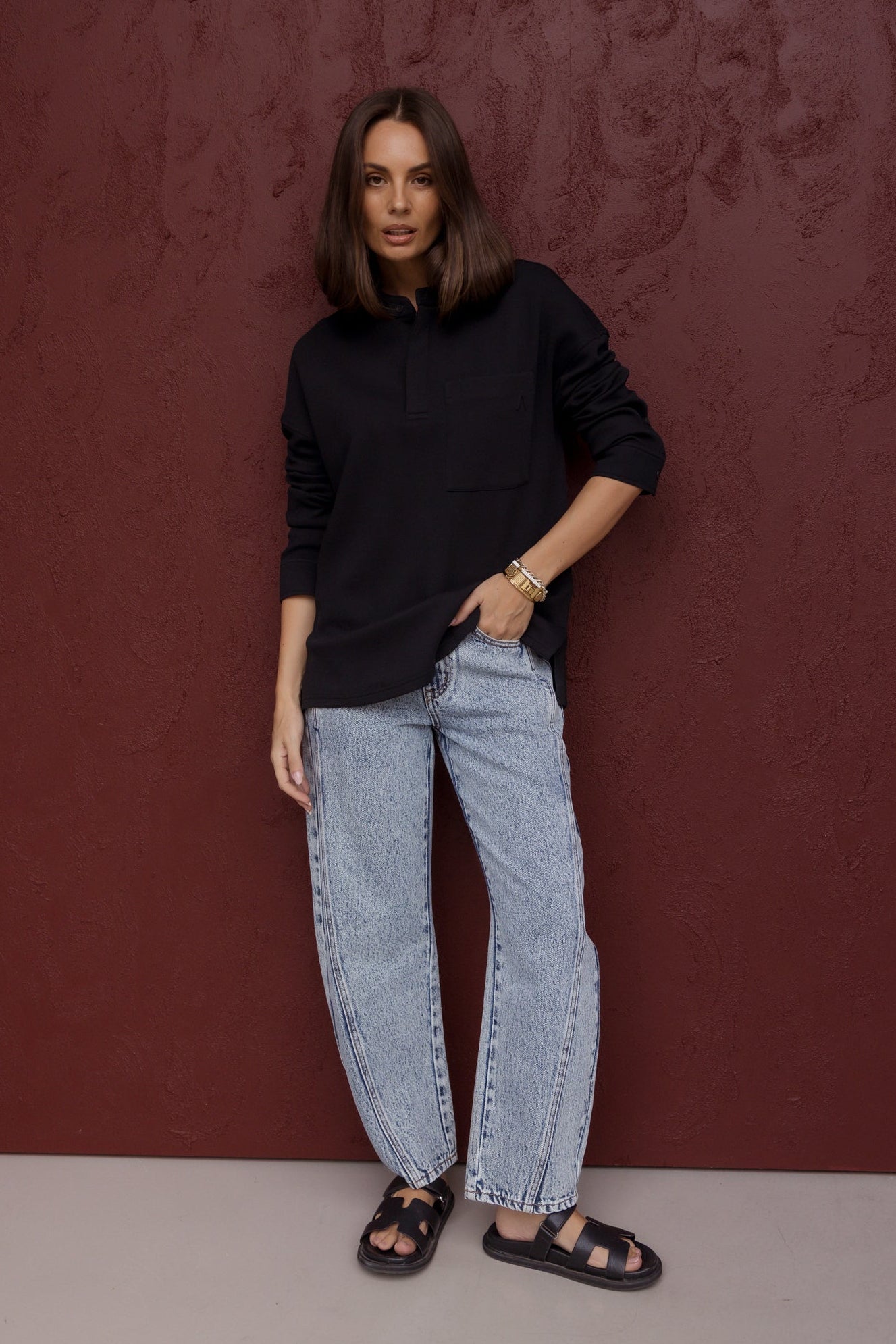 HENLEY Jumper Black
