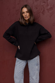 HENLEY Jumper Black