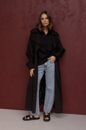PASCAL Soft Maxi Trench Black