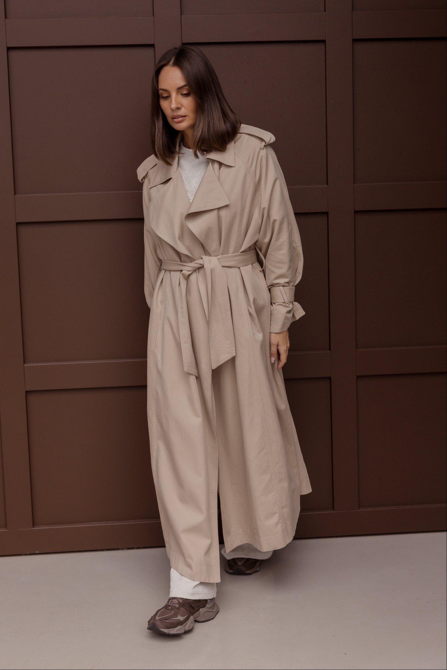 PASCAL Soft Maxi Trench Beige