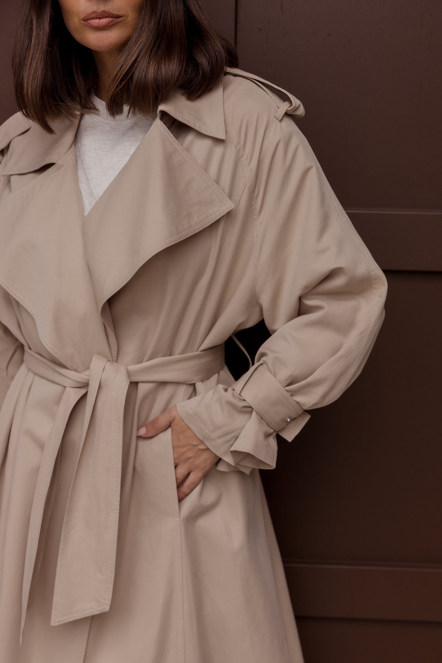 PASCAL Soft Maxi Trench Beige