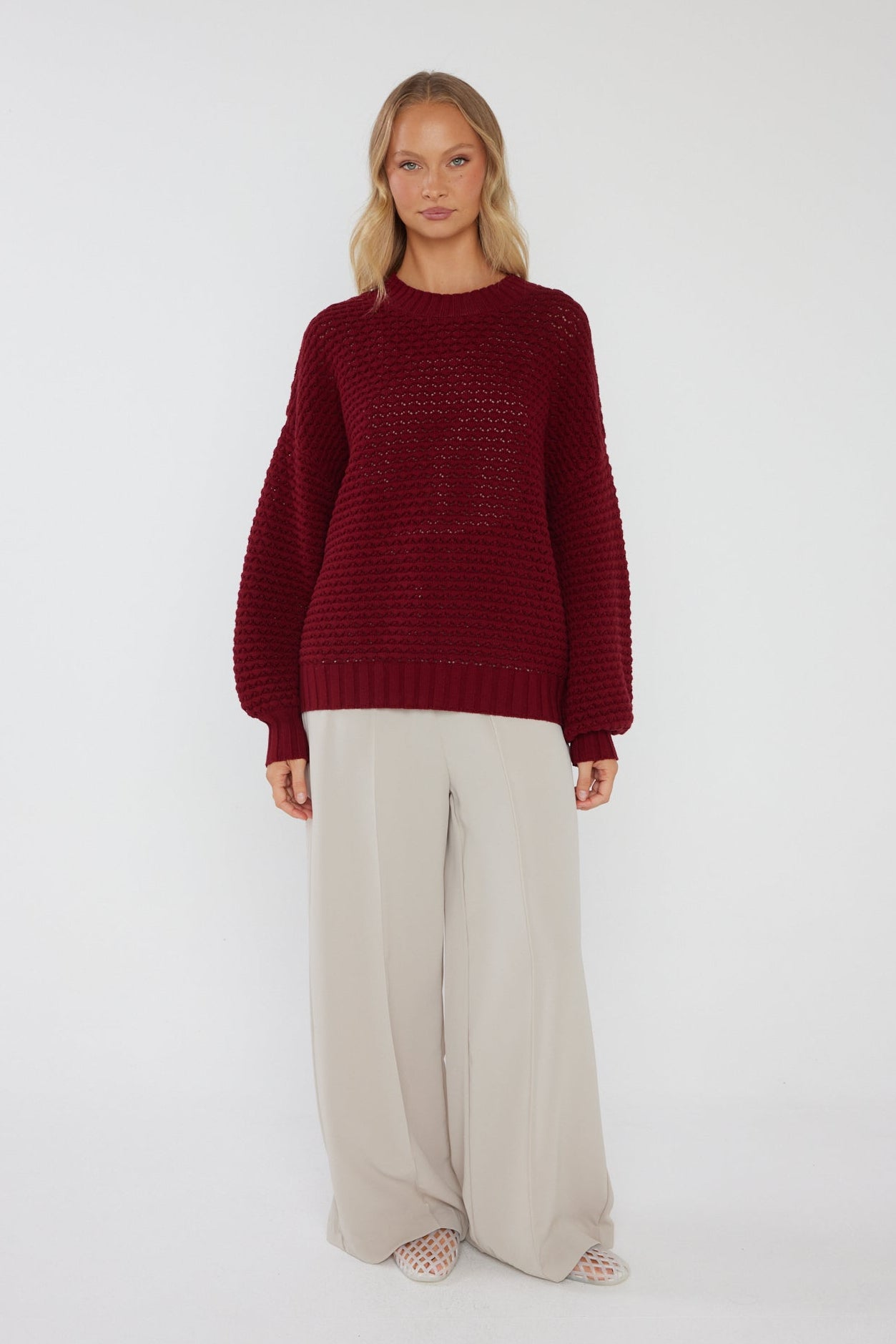 LOAM Knit Jumper Red Wine