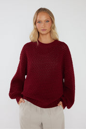 LOAM Knit Jumper Red Wine