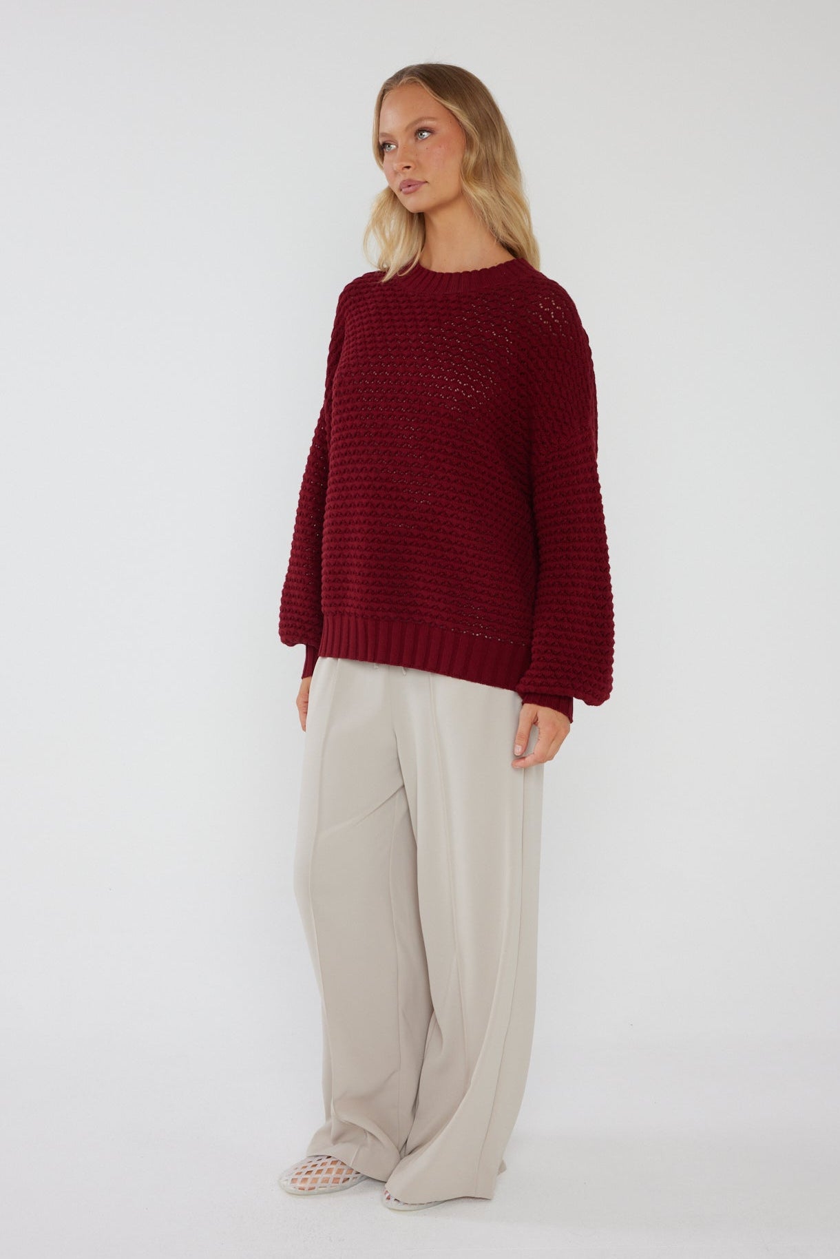 LOAM Knit Jumper Red Wine