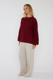 LOAM Knit Jumper Red Wine