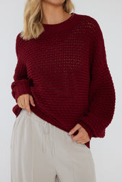 LOAM Knit Jumper Red Wine