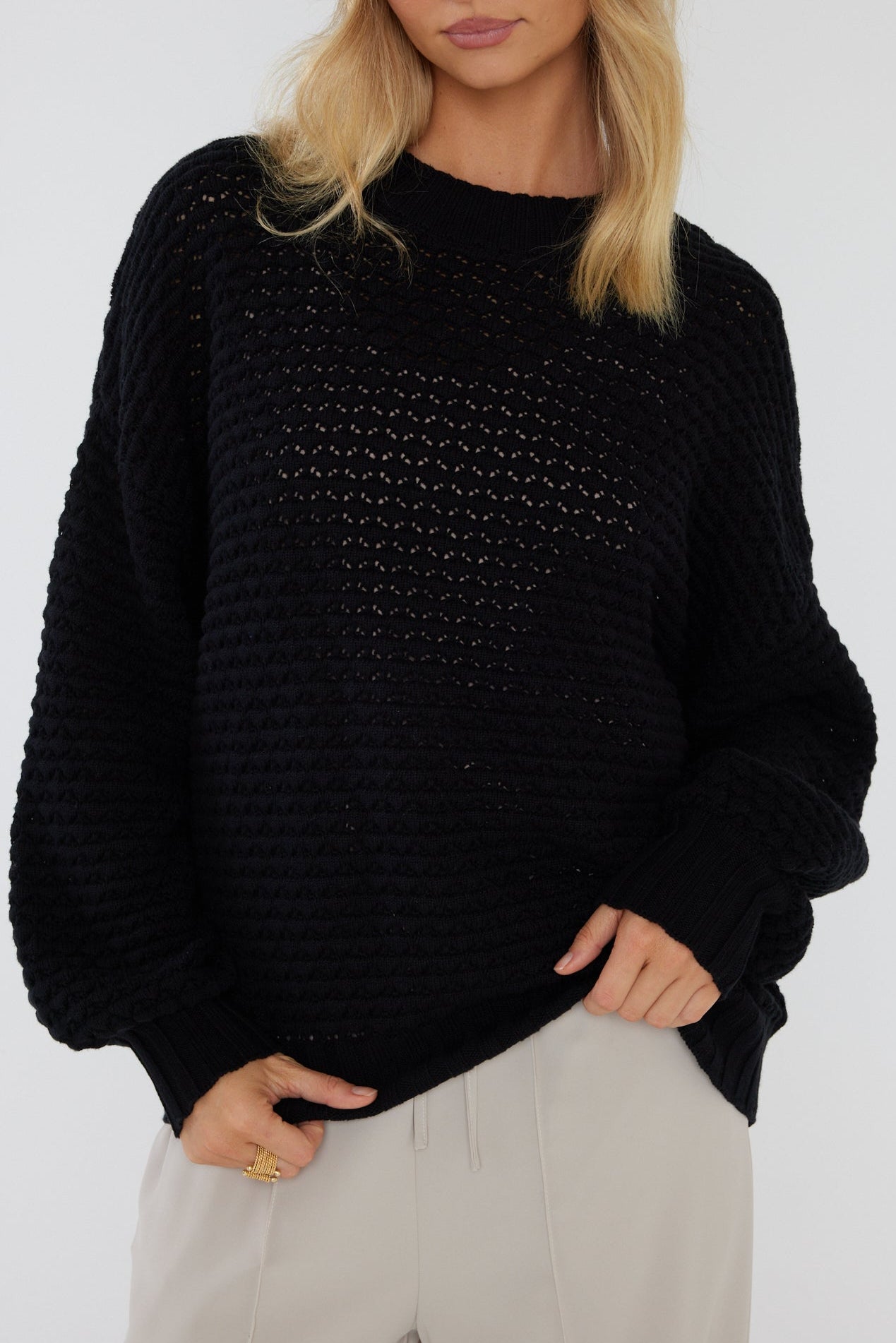 LOAM Knit Jumper Black