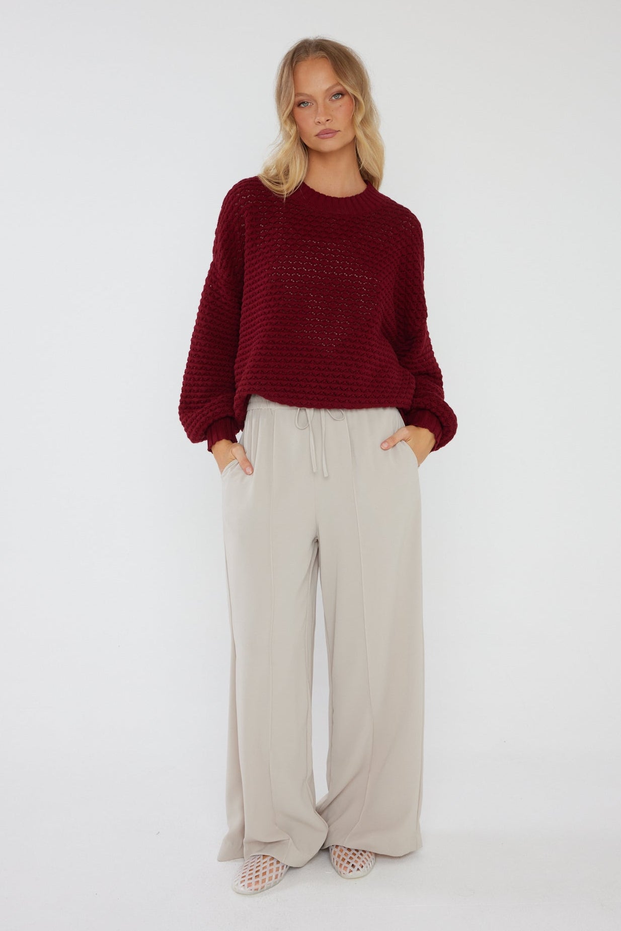LOAM Knit Jumper Red Wine