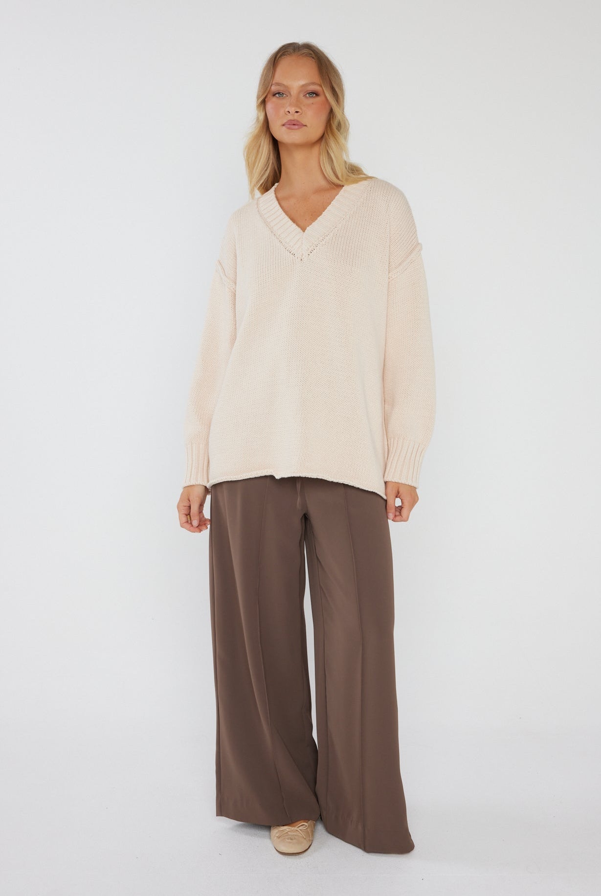 SOLACE Knit Jumper Beige