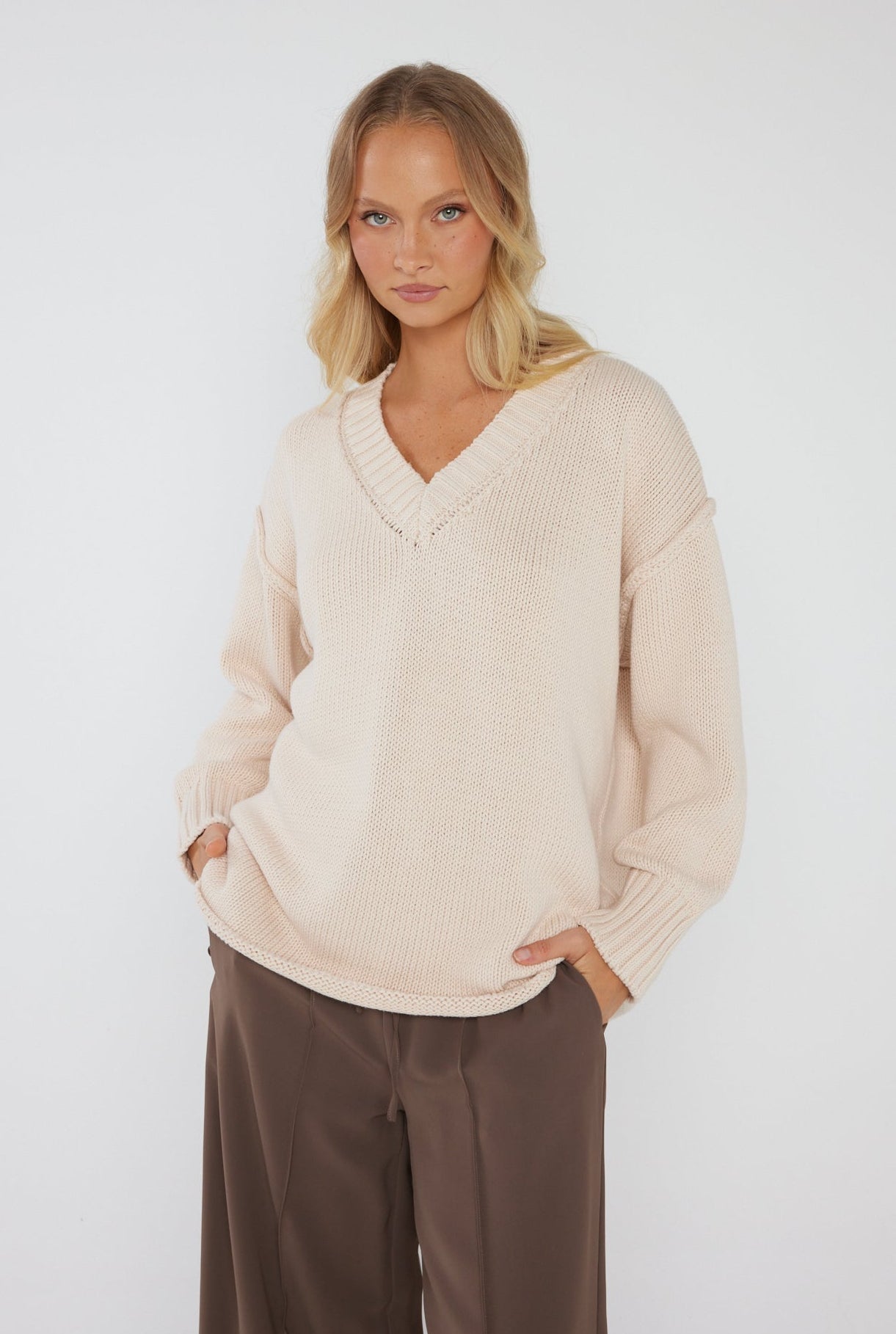 SOLACE Knit Jumper Beige