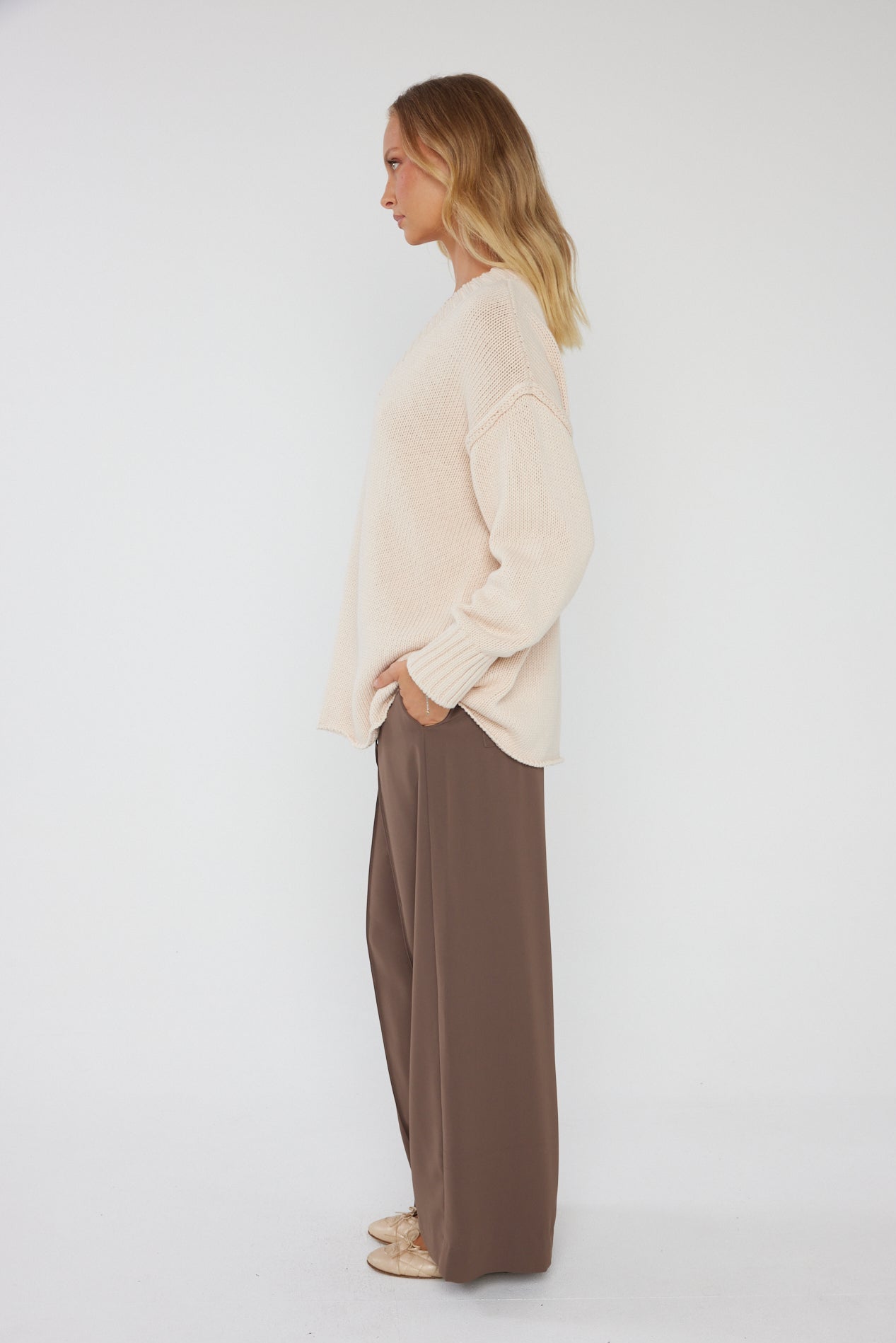 SOLACE Knit Jumper Beige