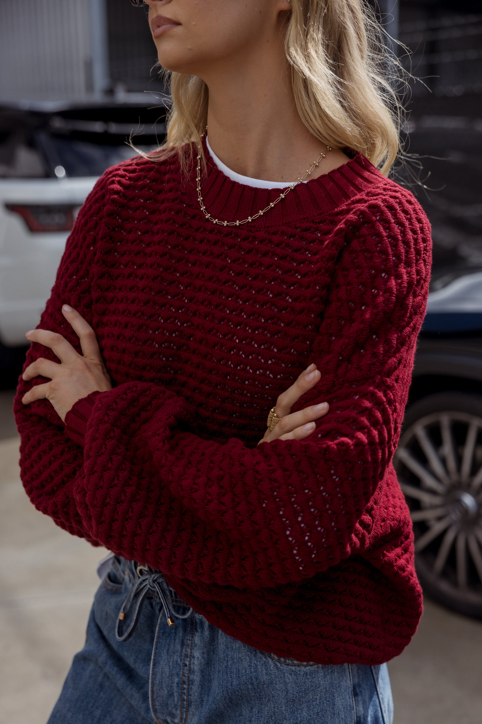 LOAM Knit Jumper Red Wine
