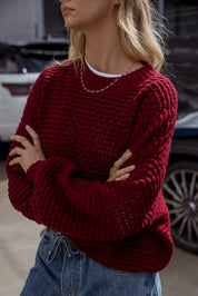 LOAM Knit Jumper Red Wine