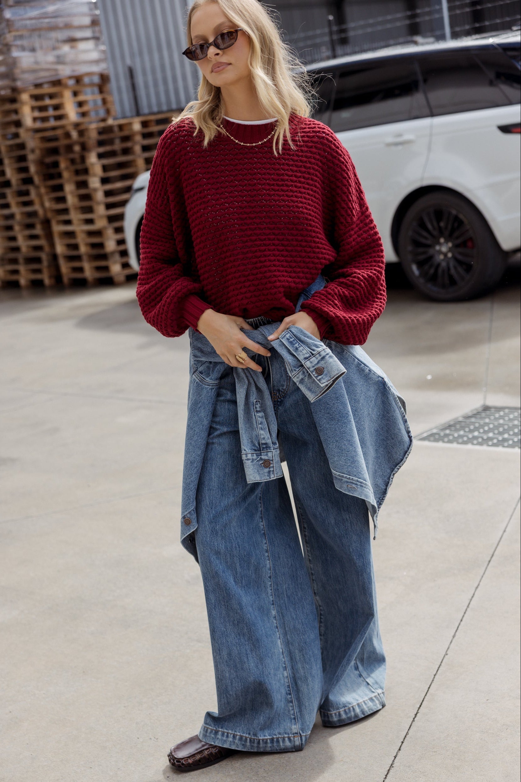 LOAM Knit Jumper Red Wine