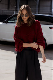 LOAM Knit Jumper Red Wine