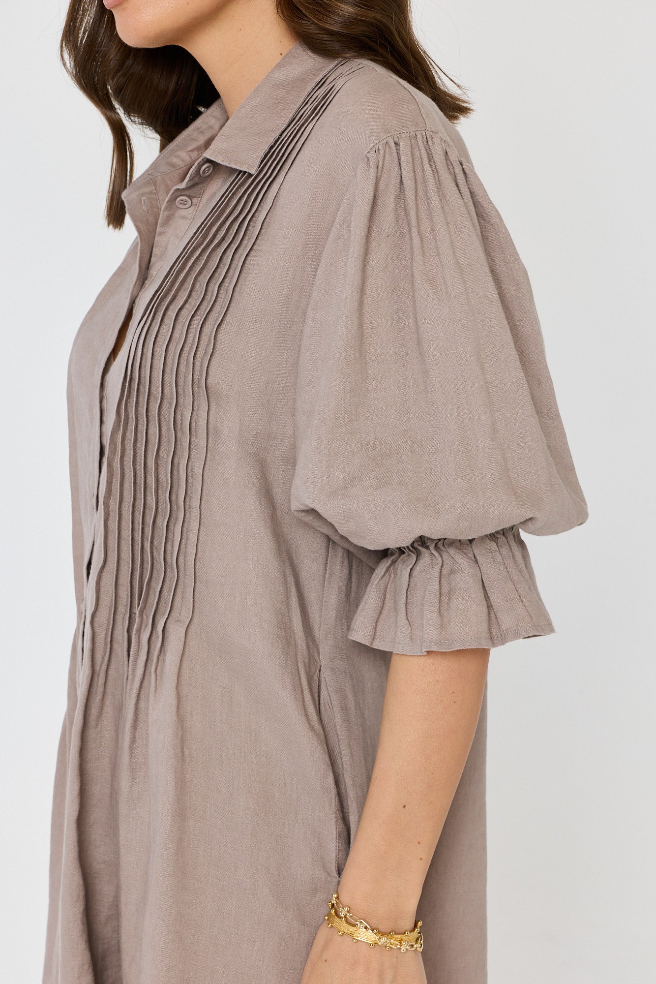SERIF Mini Dress Taupe
