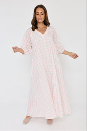 ROMI Maxi Dress White/Pink