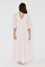 ROMI Maxi Dress White/Pink