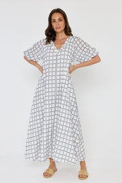 ROMI Maxi Dress White/Navy