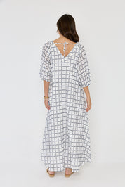 ROMI Maxi Dress White/Navy