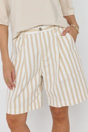 HARVEY Shorts Beige Stripe