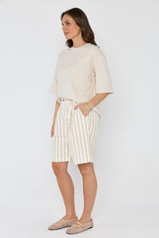 HARVEY Shorts Beige Stripe