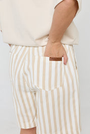 HARVEY Shorts Beige Stripe
