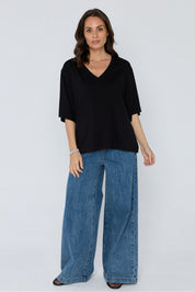 BALTIS V-Neck T-Shirt Black