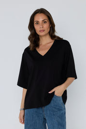 BALTIS V-Neck T-Shirt Black