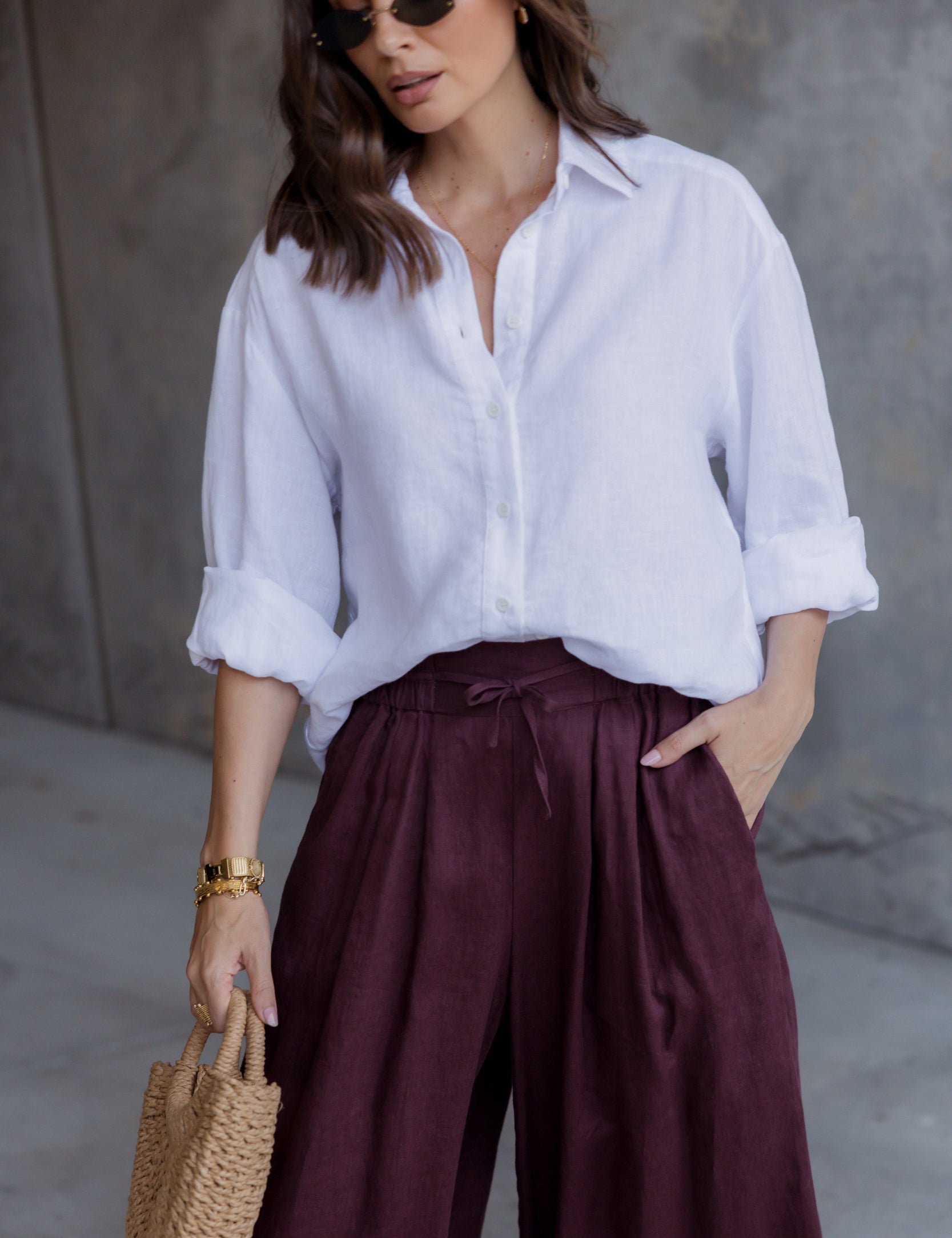 DUNE Shirt in White, oversized linen shirt by Alexandra Australia