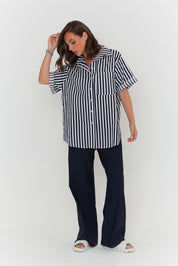 ROGUE Shirt Navy Wide Stripe