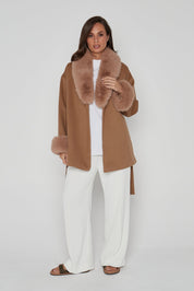 CARLO Faux Coat Tan